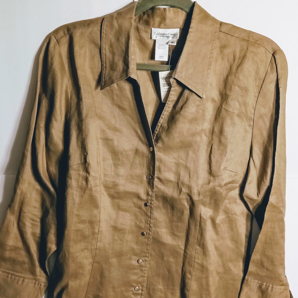 COLDWATER. CREEK. Snap. frnt. curve hem.size. M